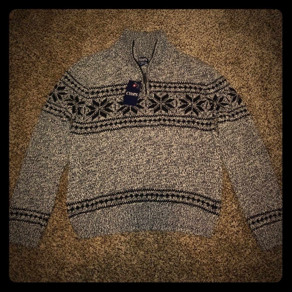 NWT boys 10/12 chaps 1/4 zip sweater